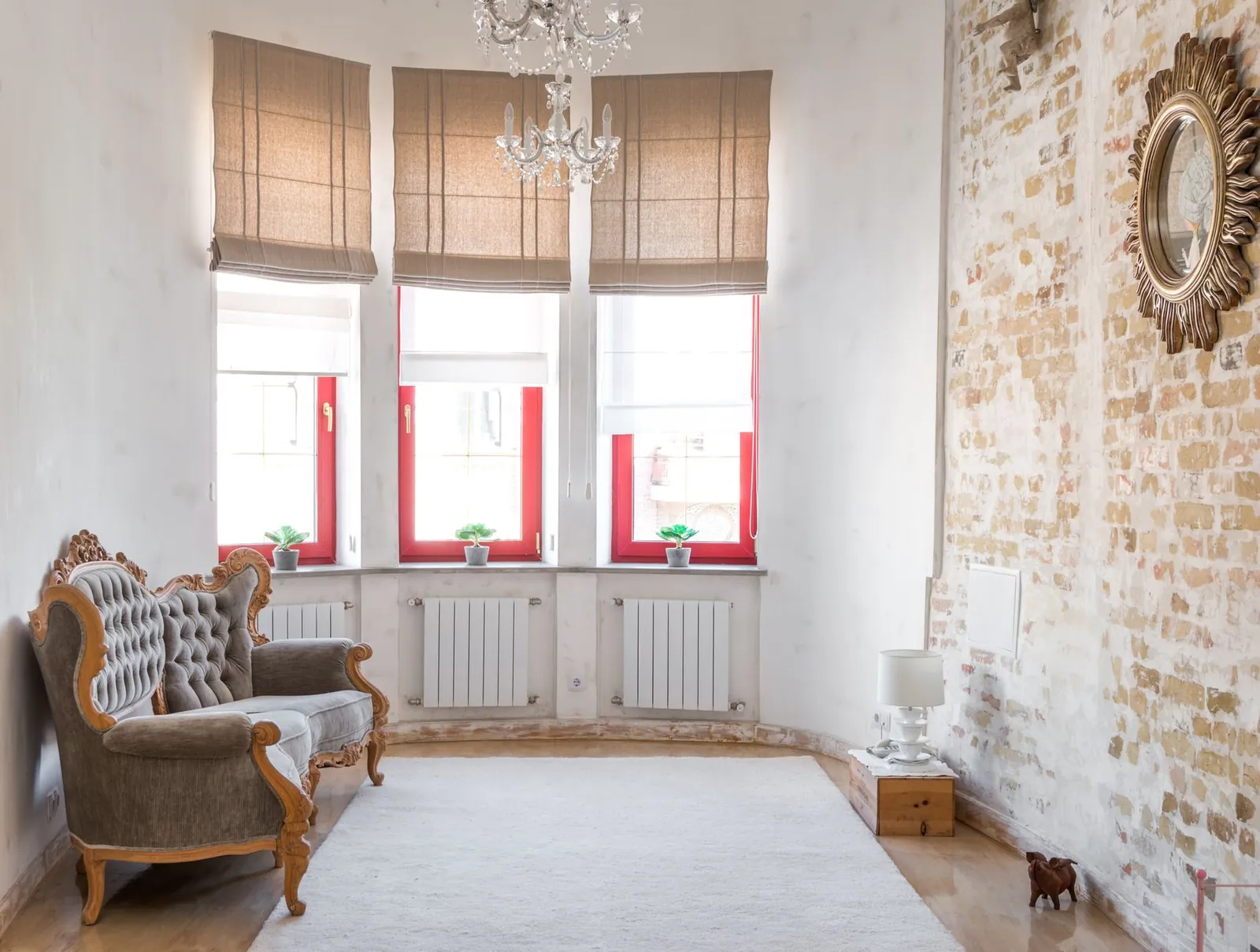 A bright, furnished apartment interior in Budapest