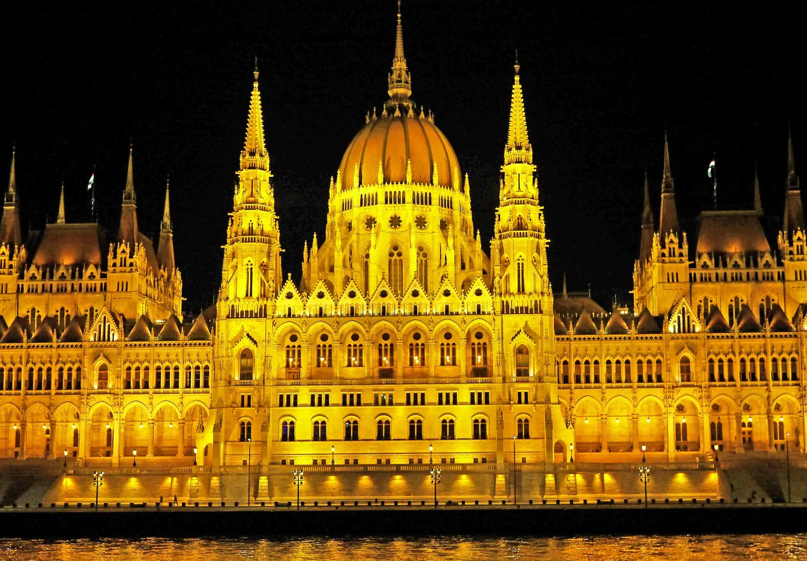 The Hungarian Parliament building on the Danube in Budapest