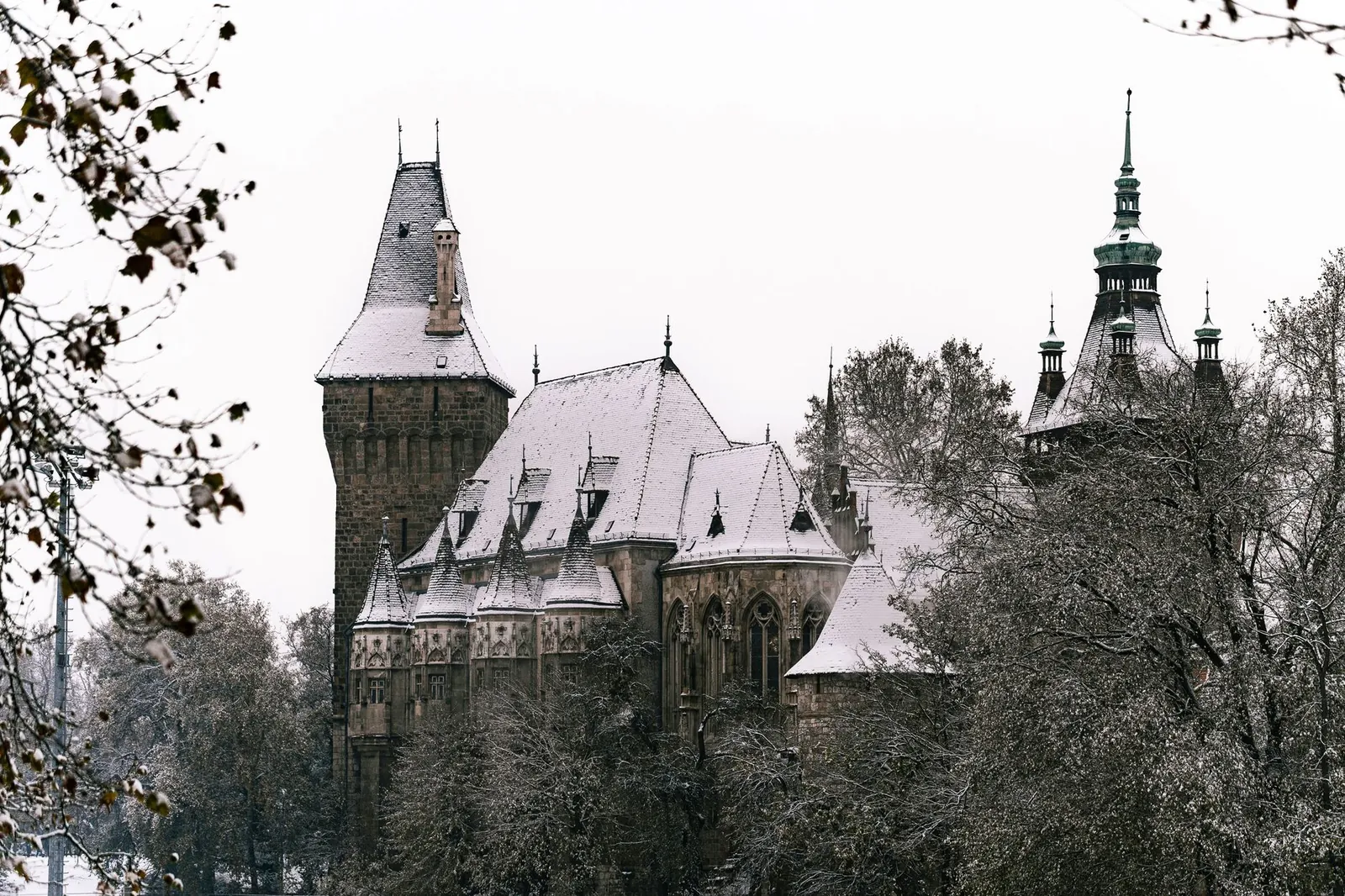 Budapest under winter snow